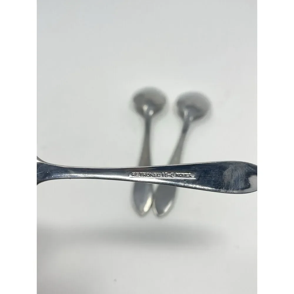RETRONEU 18/8 Stainless Flatware ROSEANNE Set of 3 Demitasse Spoons 4 3/8”